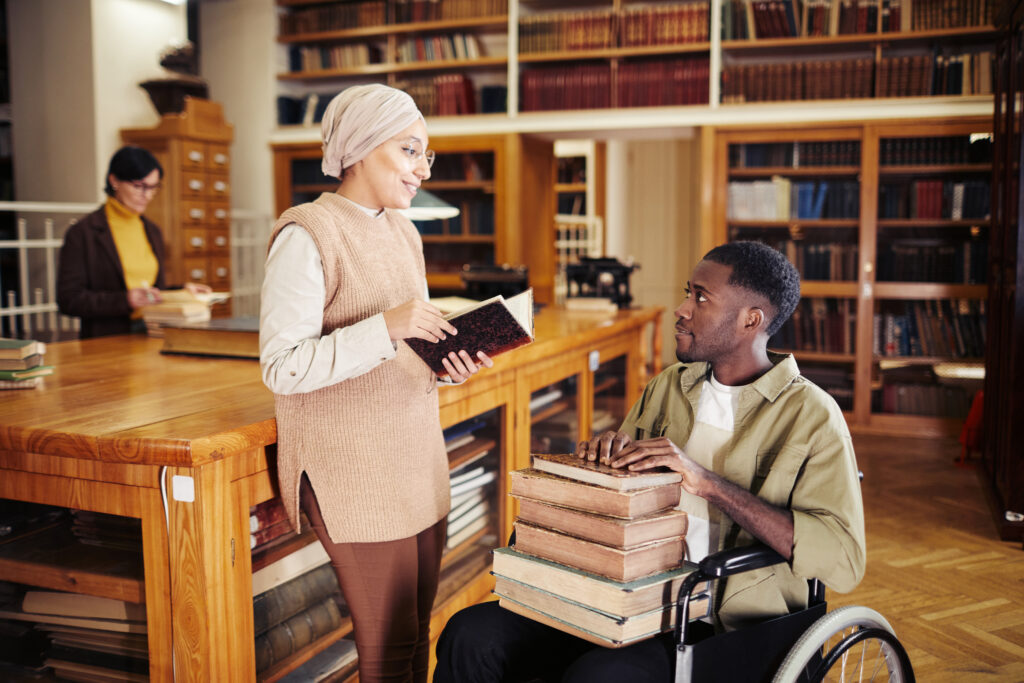 Student with Disability in Library